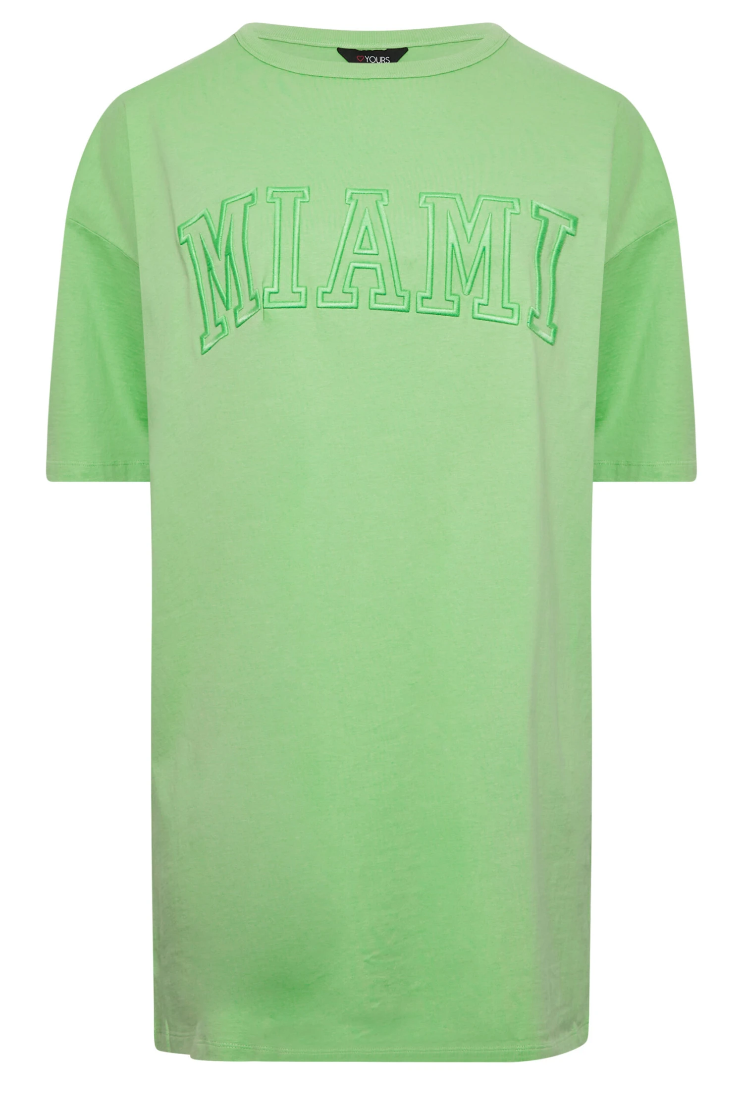 YOURS Curve 2 PACK White & Green 'Miami' Tunic T-Shirts 9 YOURS Curve 2 PACK White & Green 'Miami' Tunic T-Shirts - Image 9