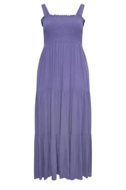 YOURS Curve Purple Shirred Strappy Sundress -Luna Looks Zone 46db1fd3 a818 46 137569 X
