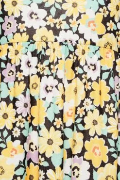 YOURS PETITE Curve Yellow Floral Print Smock Dress -Luna Looks Zone 4719dae6 9f22 4d 174426 Z