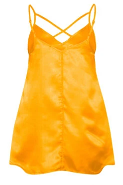 LIMITED COLLECTION Curve Bright Yellow Satin Cami Top -Luna Looks Zone 474385c1 841e 4b 214571 BK