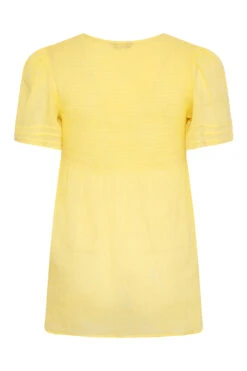 LIMITED COLLECTION Curve Lemon Yellow Shirred Smock Top 11 LIMITED COLLECTION Curve Lemon Yellow Shirred Smock Top -Luna Looks Zone 47614365 cd6e 48 217040 Y
