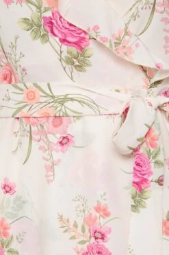 YOURS LONDON Curve White Floral Print Double Ruffle Wrap Dress -Luna Looks Zone 4857b068 16a5 4b 162052 Z