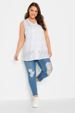 YOURS Curve 2 PACK Black Broderie Swing Vest Top -Luna Looks Zone 498f155a bf07 49 320741 B1