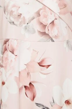 YOURS LONDON Curve Light Pink Floral Bardot High Low Midi Dress -Luna Looks Zone 49c76168 ed97 45 162090 Z