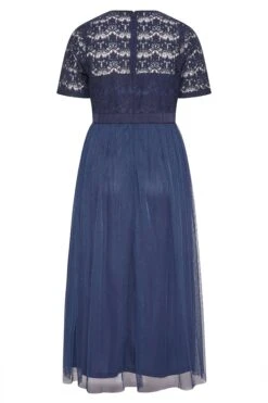 YOURS LONDON Curve Navy Blue Lace Chiffon Maxi Dress -Luna Looks Zone 49f89fca d83d 45 161007 BK