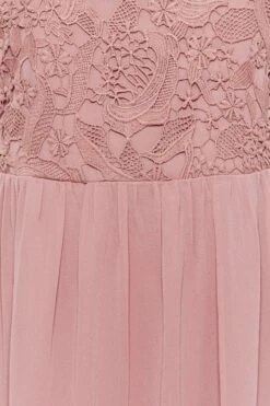 YOURS LONDON Curve Pink Lace Detail Chiffon Maxi Dress -Luna Looks Zone 4aae583e 1412 4f 161890 Z