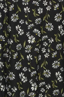 YOURS Curve Black Daisy Print Drape Pocket Mini Dress -Luna Looks Zone 4aaef5b3 8dcc 4f 301908 Z