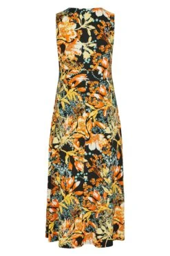 YOURS Curve Black & Orange Floral Maxi Dress -Luna Looks Zone 4af65dbe 5b6f 4e 300810 Y