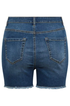 YOURS Curve Mid Blue Ripped Denim Shorts -Luna Looks Zone 4ba143d9 52f4 49 144716 Y