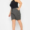 YOURS Curve Grey Cargo Jogger Shorts