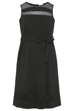 YOURS LONDON Curve Black Mesh Panel Skater Dress -Luna Looks Zone 4c4ff27c d876 4d 157588 F