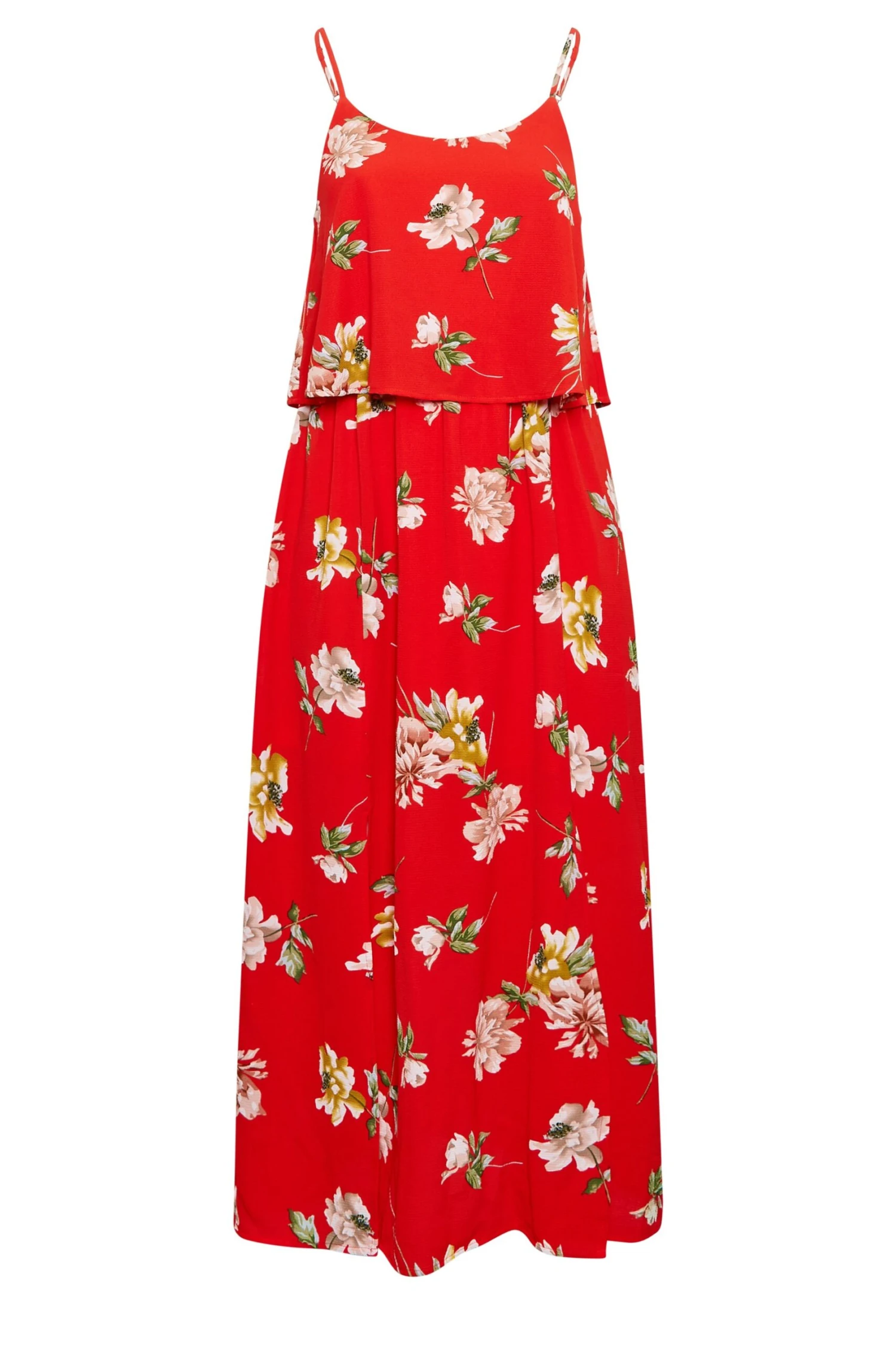 YOURS LONDON Curve Red Floral Overlay Maxi Dress 5 YOURS LONDON Curve Red Floral Overlay Maxi Dress - Image 5
