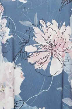 YOURS Curve Dark Blue Floral Print T-Shirt -Luna Looks Zone 4d494c19 3cb4 4e 302109 Z