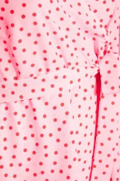 YOURS LONDON Curve Pink Polka Dot Midi Wrap Dress -Luna Looks Zone 4d60c646 6ea7 46 161732 Z