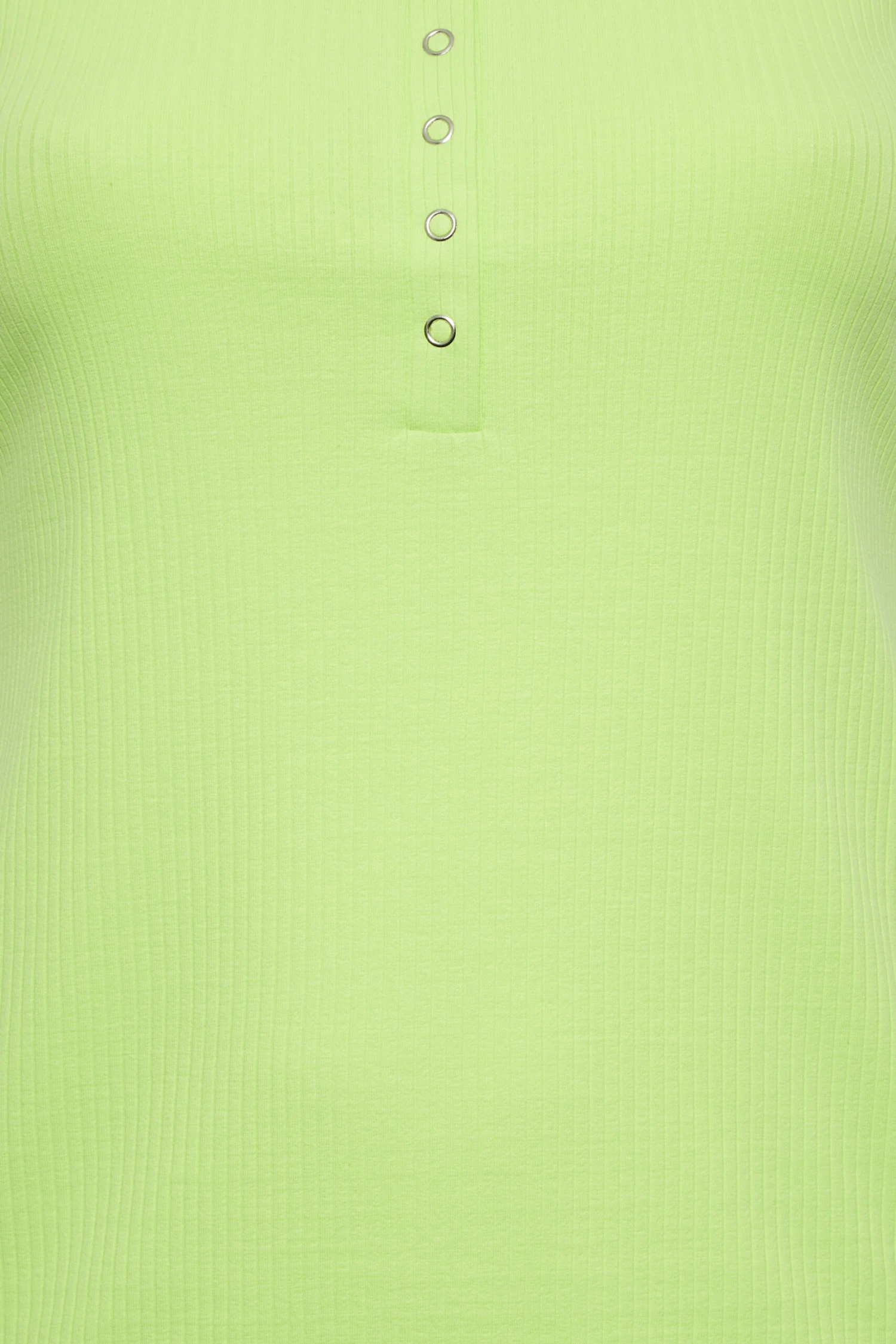 YOURS Curve Lime Green Popper Vest Top 4 YOURS Curve Lime Green Popper Vest Top - Image 4