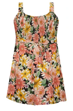 YOURS Curve Orange Floral Print Bow Back Vest Top -Luna Looks Zone 4e1d79b7 f343 4e 131816 Y