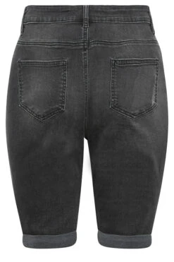 YOURS Curve Black Cat Scratch Stretch Denim Shorts -Luna Looks Zone 4e534a18 f8e4 4b 144715 Y