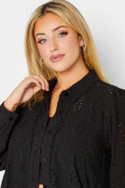 YOURS Curve Black Broderie Anglaise Shirt -Luna Looks Zone 4e78e936 0e65 49 131763 D