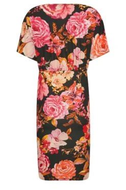 YOURS PETITE Curve Black Floral Wrap Midi Dress -Luna Looks Zone 4eb2578c e257 4f 174574 Y