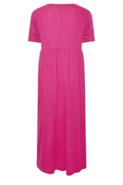LIMITED COLLECTION Curve Hot Pink Pocket Maxi Dress -Luna Looks Zone 4f5c3e08 9975 4d 215719 Y