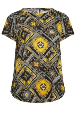 YOURS Curve Black Paisley Print Frill Blouse -Luna Looks Zone 4f734001 8671 44 174271 X