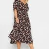 LIMITED COLLECTION Curve Black Mixed Print Sweetheart Dress