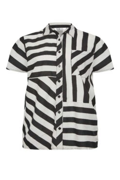 YOURS PETITE Curve Black & White Stripe Shirt -Luna Looks Zone 52be7a69 567b 4a 174506 X