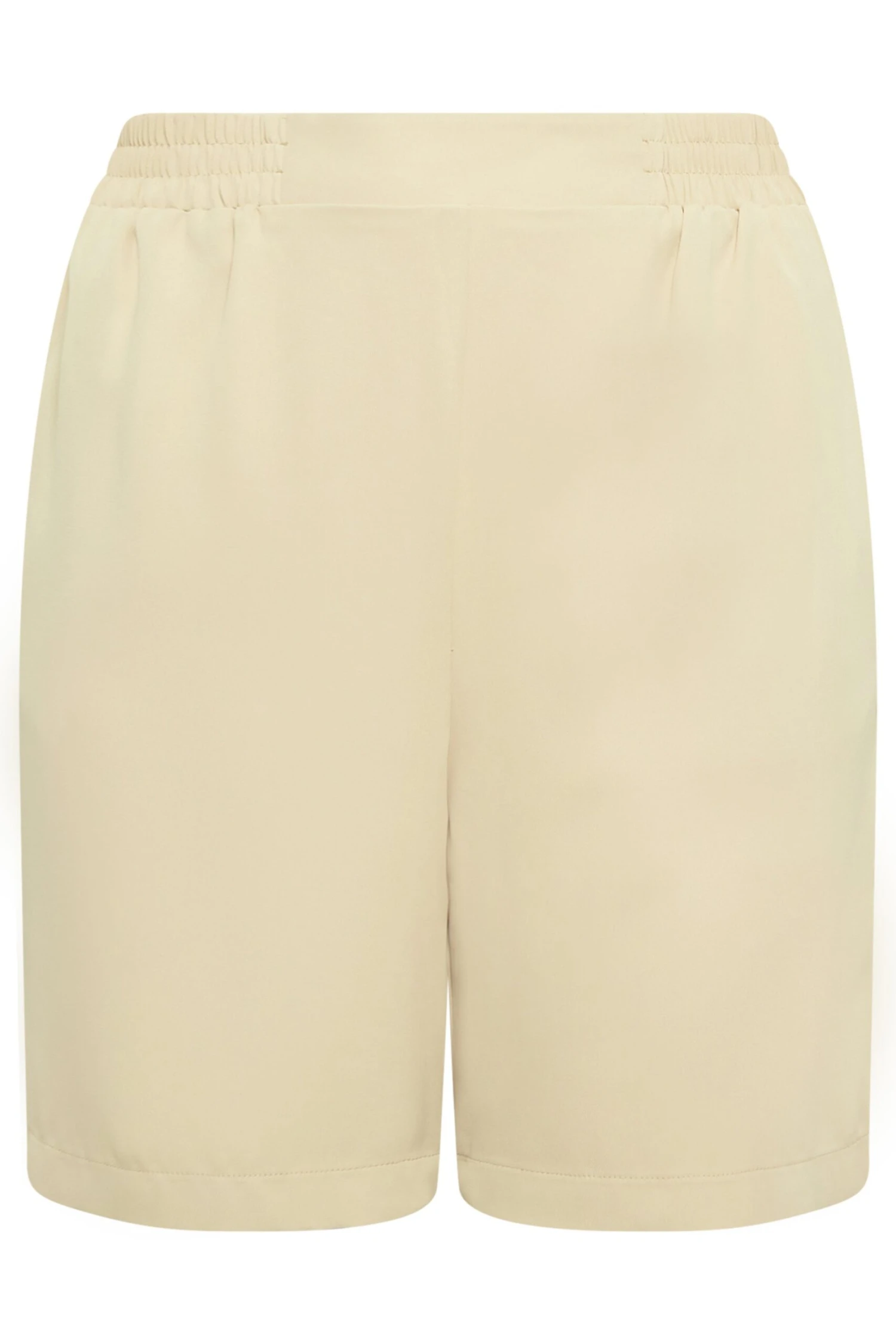 YOURS Curve Stone Brown Elasticated Waist Pull On Shorts 4 YOURS Curve Stone Brown Elasticated Waist Pull On Shorts - Image 4