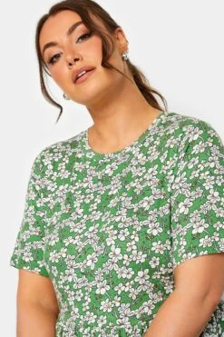 YOURS Curve Green Floral Smock Dress -Luna Looks Zone 53193bd6 c1ba 4e 302229 D