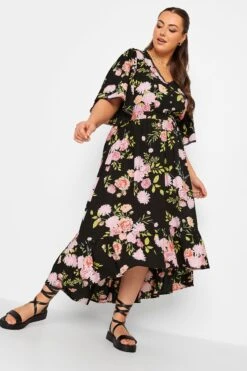 YOURS Curve Black Floral Maxi Dress