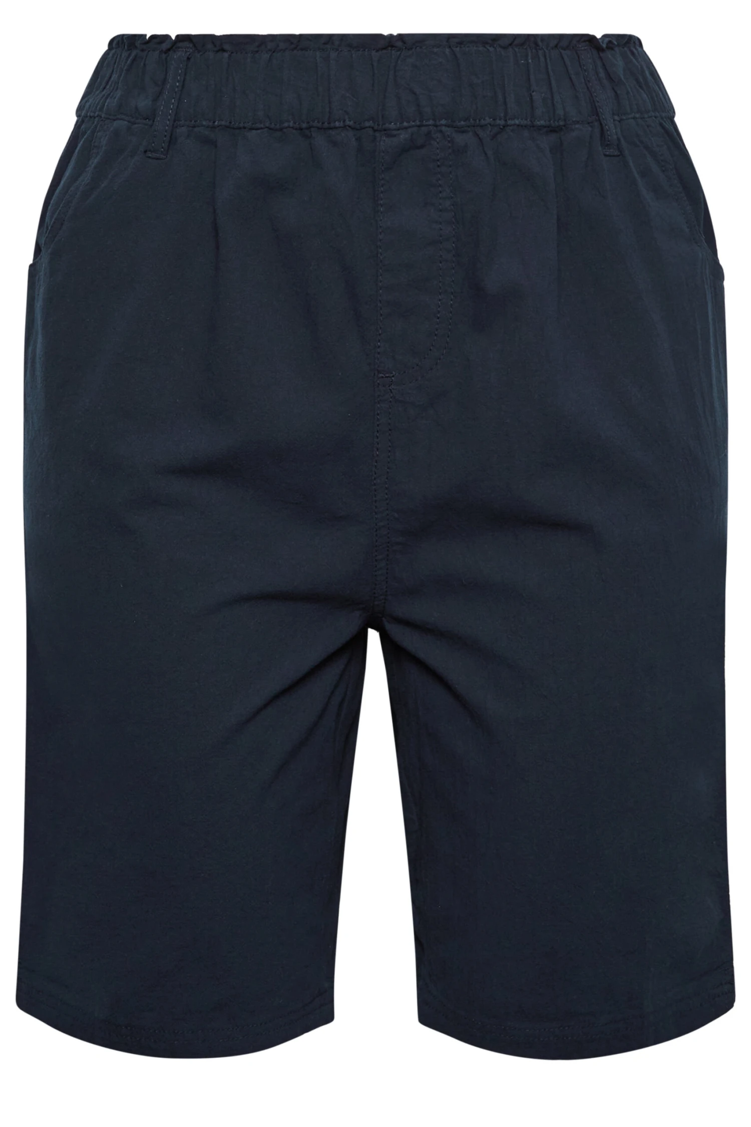 YOURS Curve Navy Blue Cool Cotton Shorts 4 YOURS Curve Navy Blue Cool Cotton Shorts - Image 4