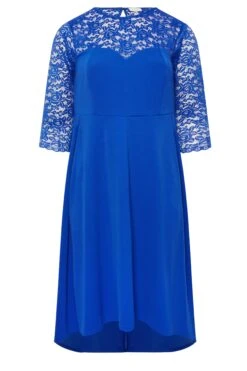 YOURS LONDON Curve Royal Blue Lace Sweetheart Midi Dress -Luna Looks Zone 549bdb3a f23d 4e 162214 X