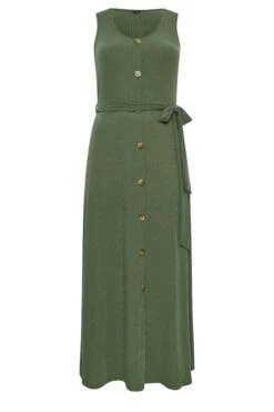 YOURS Curve Green Button Through Sleeveless Maxi Dress -Luna Looks Zone 54d41082 45b2 47 137542 X