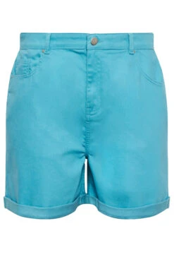 YOURS Curve Aqua Blue MOM Denim Shorts -Luna Looks Zone 54f6d3d1 6600 4c 144741 X