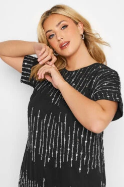 LUXE Curve Black Sequin Hand Embellished Top 8 LUXE Curve Black Sequin Hand Embellished Top -Luna Looks Zone 5513353a 0839 43 157939 D