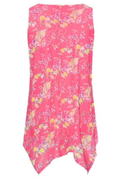 YOURS Curve Pink Floral Hanky Hem Double Layer Vest Top 7 YOURS Curve Pink Floral Hanky Hem Double Layer Vest Top -Luna Looks Zone 552fb828 d164 42 300961 Y
