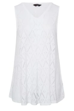 YOURS Curve 2 PACK Navy Blue Broderie Swing Vest Top -Luna Looks Zone 55f616f4 e707 42 320742 X