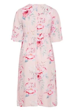 YOURS LONDON Curve Pink Floral Wrap Dress 11 YOURS LONDON Curve Pink Floral Wrap Dress -Luna Looks Zone 5625c52f bb42 44 161279 BK