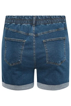 YOURS Curve Mid Blue Elasticated Waist Denim Shorts -Luna Looks Zone 578dfe5d d67f 47 144719 Y