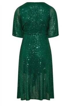 YOURS LONDON Curve Green Sequin Embellished Double Wrap Dress 11 YOURS LONDON Curve Green Sequin Embellished Double Wrap Dress -Luna Looks Zone 57970435 45e6 4d 161394 Y