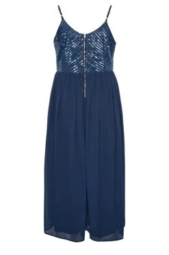LUXE Curve Navy Blue Sequin Embellished Sleeveless Maxi Dress -Luna Looks Zone 57afb28a 4005 4f 161995 Y