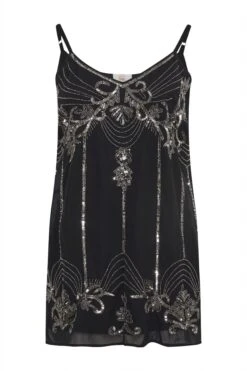 LUXE Curve Black Paisley Sequin Hand Embellished Cami Top 8 LUXE Curve Black Paisley Sequin Hand Embellished Cami Top -Luna Looks Zone 57dfb2cd 701e 46 161208 X