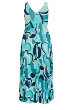 YOURS LONDON Curve Blue Abstract Print Pleated Maxi Dress -Luna Looks Zone 58096cc0 eea8 4b 162057 Y