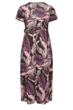 YOURS Curve Black Leaf Print Wrap Dress -Luna Looks Zone 5899118f 0cb2 4e 301989 Y
