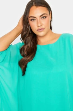 YOURS LONDON Curve Turquoise Green Cape Top 8 YOURS LONDON Curve Turquoise Green Cape Top -Luna Looks Zone 59198d4f 98a9 46 162073 D