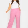YOURS Curve Pink Wide Leg Trousers