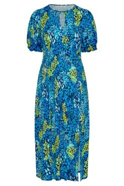 YOURS LONDON Curve Blue Animal Print Keyhole Maxi Dress -Luna Looks Zone 5a4c88ac 87d0 47 161591 X