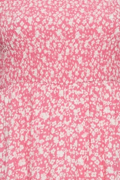 YOURS Curve Pink Ditsy Floral Bardot Maxi Dress -Luna Looks Zone 5a57a314 40cd 41 137341 Z