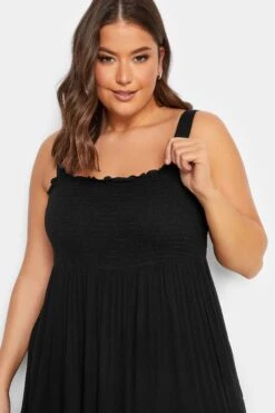 YOURS Curve Black Shirred Strappy Sundress -Luna Looks Zone 5a6d9ae5 6114 4c 137351 D