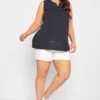 YOURS Curve Navy Crochet Vest